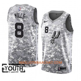 Maillot NBA San Antonio Spurs Patty Mills 8 2018-19 Nike Gris Swingman - Enfant
